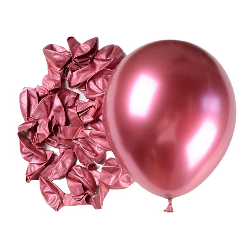 Espesar 2.8g12 pulgadas de metal globo de látex decoración de la sala de bodas fiesta de cumpleaños diseño neto rojo globo de cromo