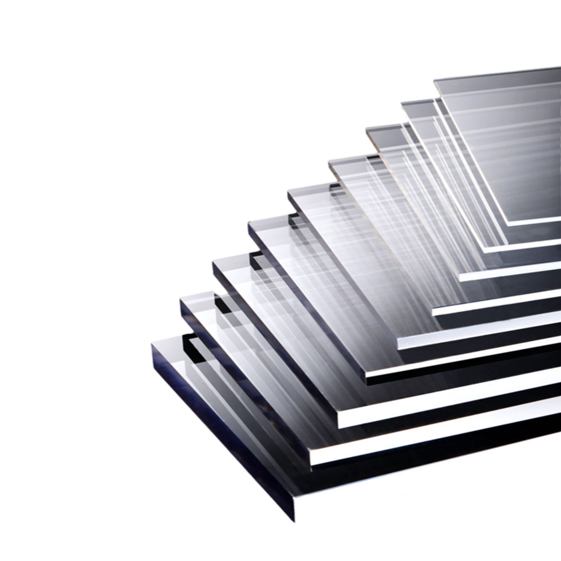 透明亚克力板塑料阻燃板PC硬薄片有机玻璃可激光UV印刷加工波纹板