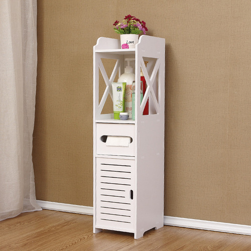 Bathroom storage rack floor-standing multi-layer toilet side cabinet toilet with door dust-proof narrow cabinet bathroom gap storage cabinet