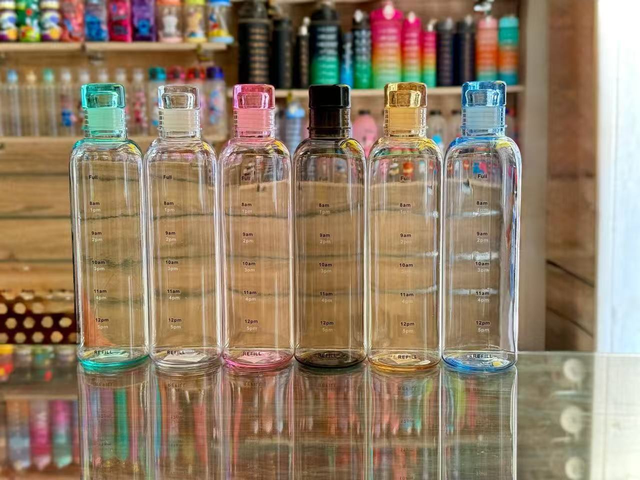 Minimalist 500ml Plastik Su Şişesi water bottle Plastik Bardak Ölçekli Su Bardağı Spor Su Şişesi 6 Renk Seçeneği