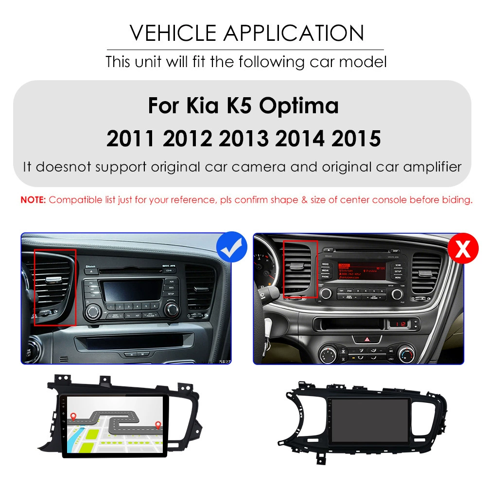 Экран 10,33 дюйма подходит для навигатора K5 Optima Android с беспроводным CarPlay