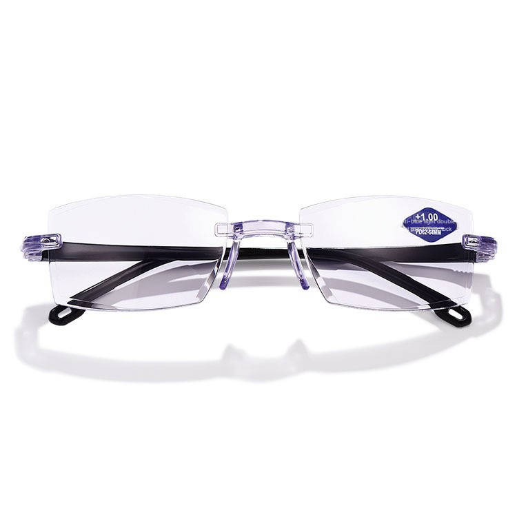 Nové diamantové antimodré brýle s dvojitým světlem presbyopické brýle Bezrámové integrované brýle pro presbyopii s vysokým rozlišením pro dvojí použití na dálku a na blízko_voghion.com