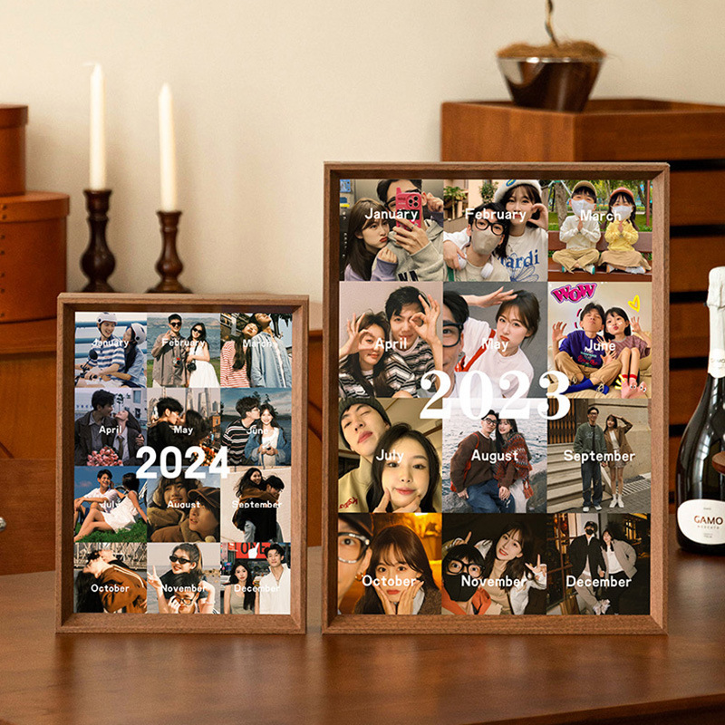 Couple photo frame wall photo custom diy Jiugongge wedding dress wedding photo printing anniversary gift