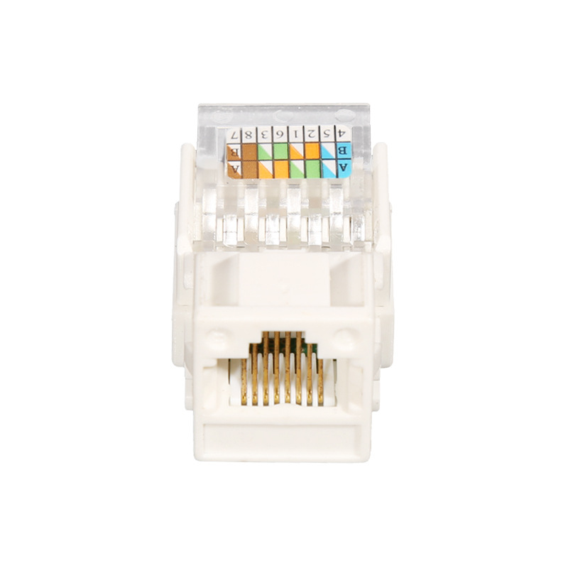 RJ45超五类非屏蔽网络模块 cat5e康普接口90°免工具网络信息模块