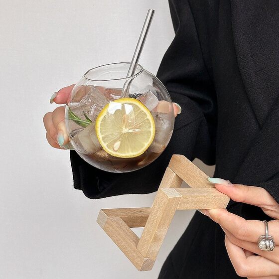 Han Feng Ins High Beauty Value Personalized Moon Cup Atmosphere Sense Wine Cup Coffee Cup Household Glass Cold Drink Juice Cup