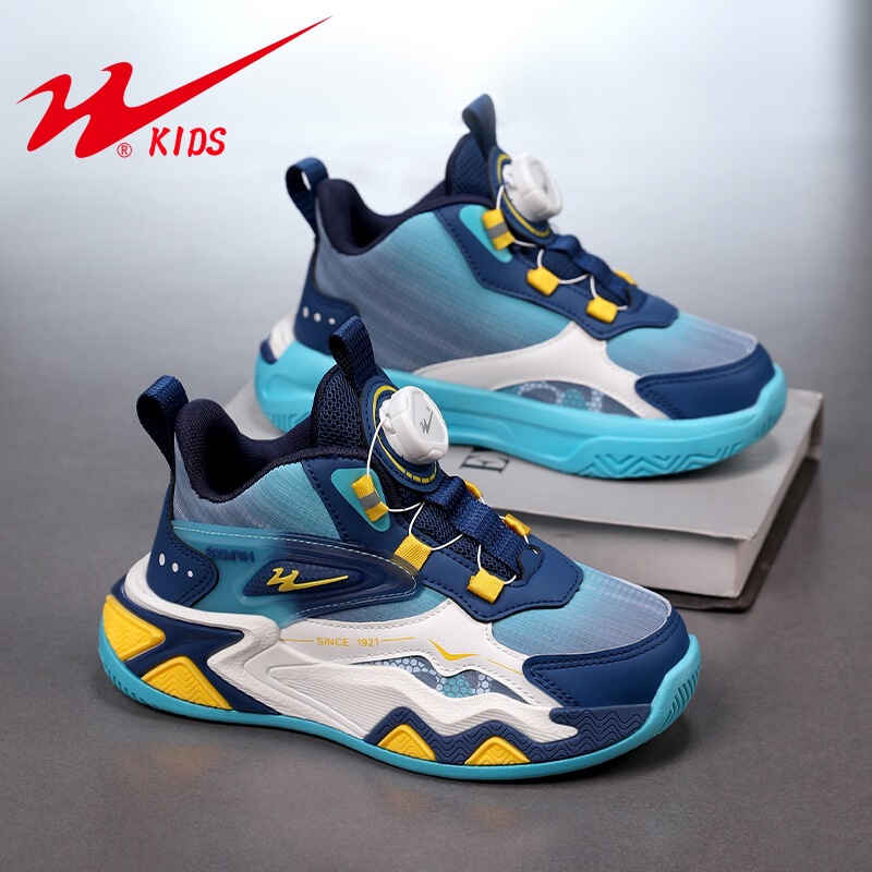 Double Star Boys' Shoes 2025 Autumn and Winter New Leather Running Sports Shoes Non-Slip Shock Absorbing Girls' Lightweight Basketball Shoes