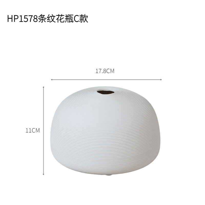 Nórdico creativo boca pequeña cerámica flor seca florero simple sala de estar arreglo de flores secas casa adornos de decoración blanca