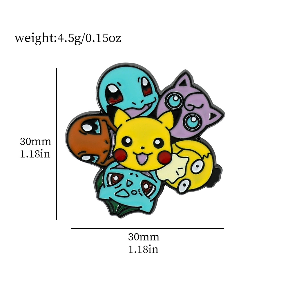 Японская мультфильмовая анимационная брошь粉 Pokémon Pokémon Geng Gui Pikachu Elf Backbone Badge