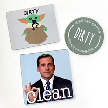 卡通双面图案表情磁力贴正反面磁贴磁铁白板冰箱贴方形磁性文字贴