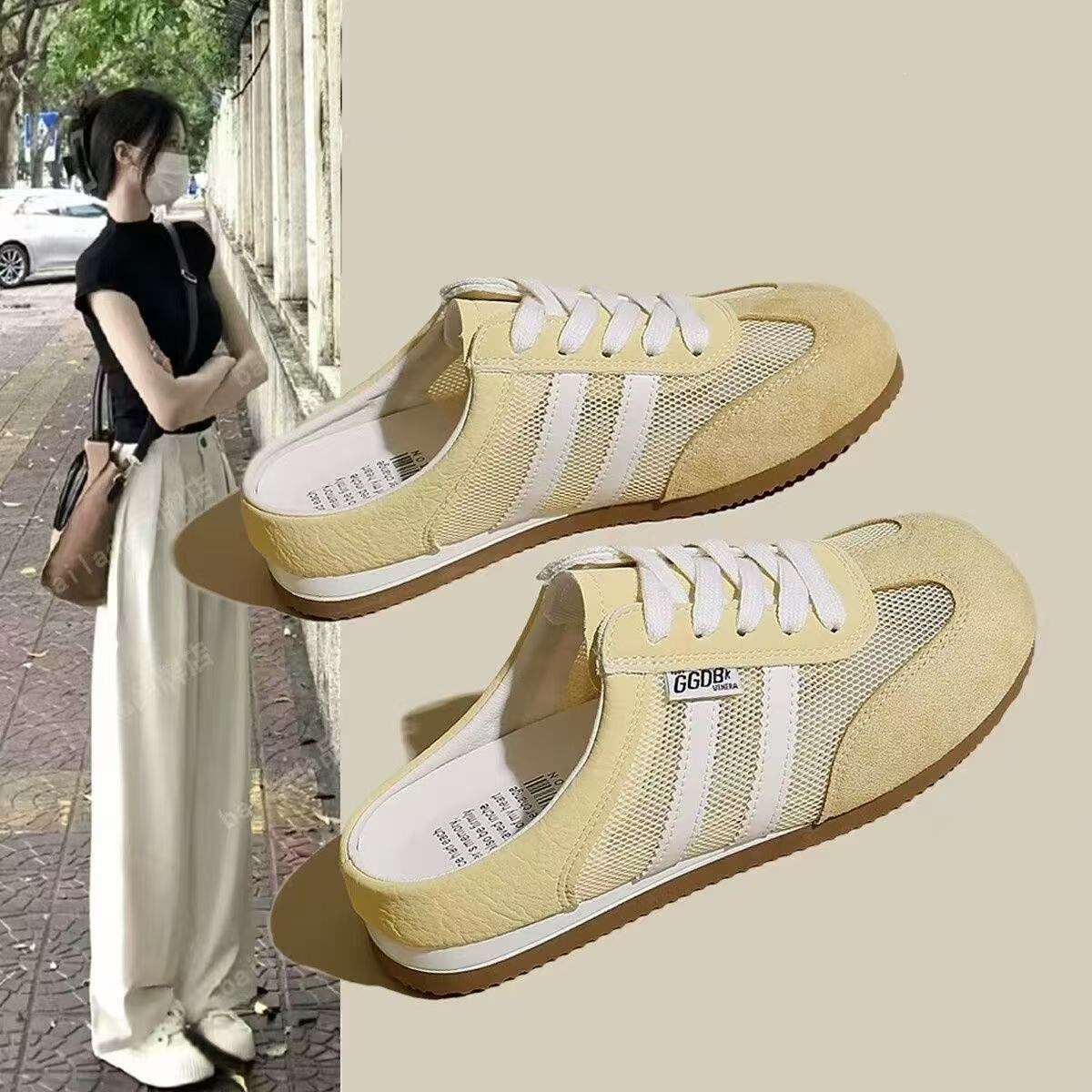 Zapatos de entrenamiento delgados de mujeres verano 2026 nuevo retro ligero transpirable Agan zapatos de skate suave transfronterizos