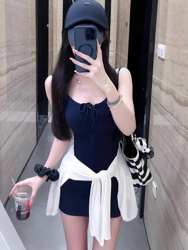 【自家工厂现货】辣妹吊带连衣裙女夏季纯欲修身包臀短裙两件套装|undefined