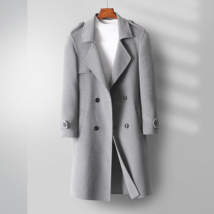 Autumn and Winter New Arrival Windbreaker Double-breasted Wool Double-sided Wool Coat Long Handsome Men's Wool Coat