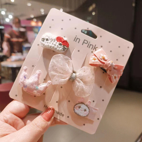Princess cute hair accessories, baby hair clips, small hair volume, baby hair clips that do not hurt hair, newborn short hair bb clips