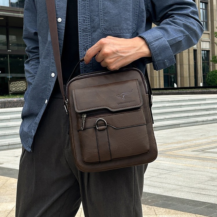 Bolso de cuero sencillo transfronterizo, bandolera de negocios de moda para hombre, bolso de mano, mochila informal, bandolera, venta al por mayor para comercio exterior