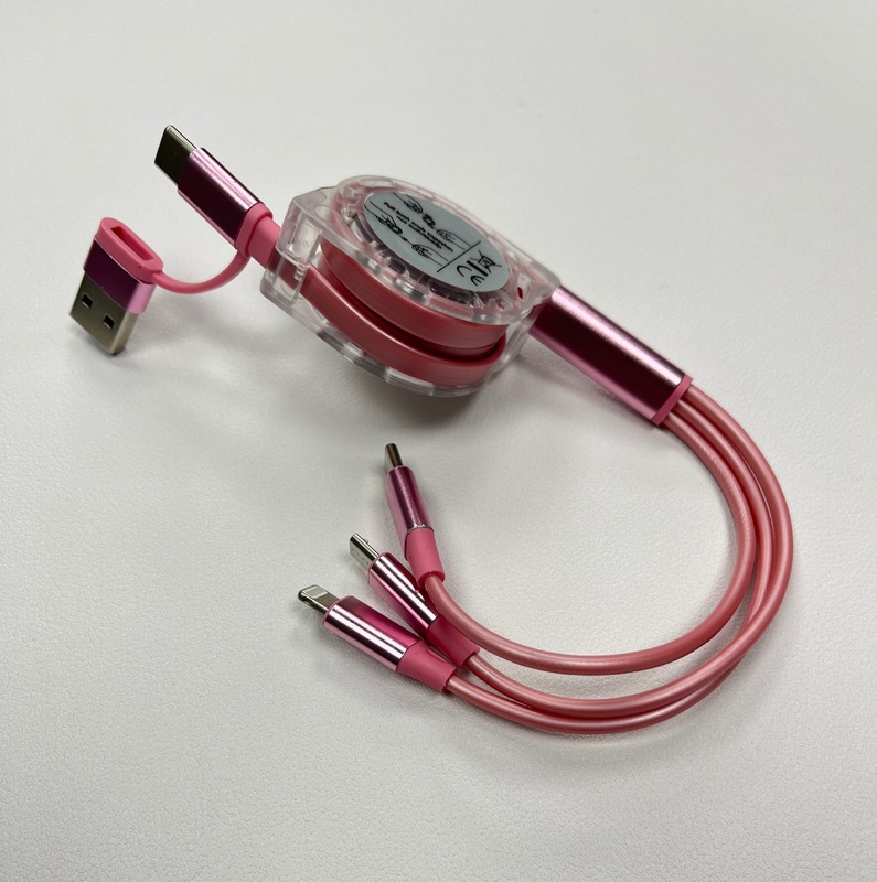展示会の贈り物5in1二ドラッグ三水晶伸縮可能なデータ線logo携帯車の五合一充電線|undefined