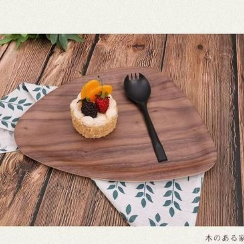 bandeja triangular de madera hotel baño bandeja de lavado bandeja de comedor de hotel bandeja de pastel