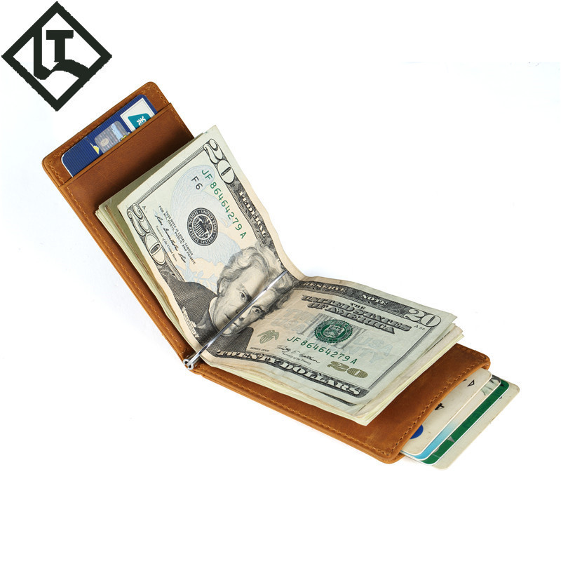 亞馬遜新款禮品rfid錢夾男士真皮錢包 創(chuàng)意瘋馬皮短款美金夾