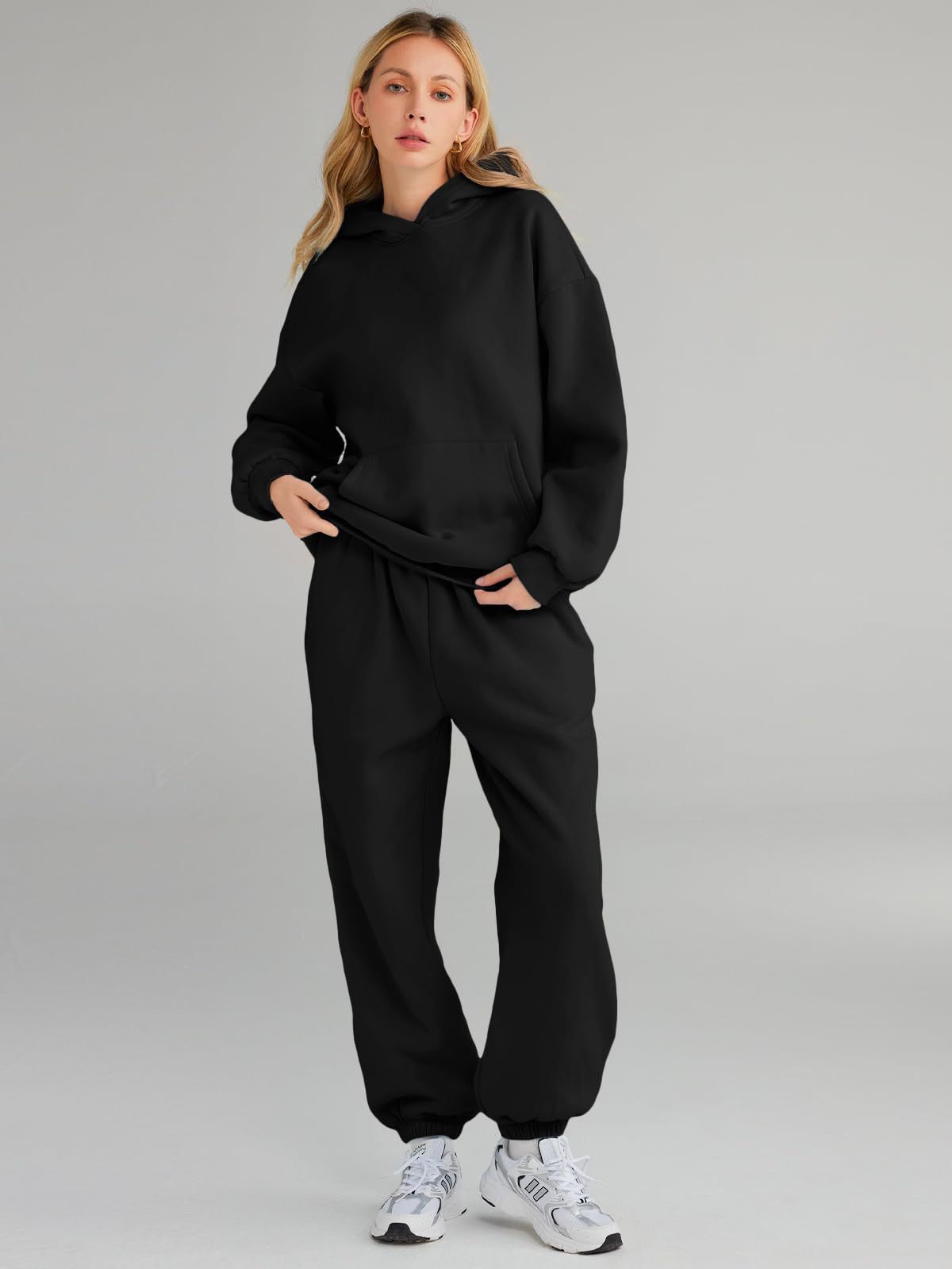 ActiveGo European And American Autumn Winter Women's Two-Piece Hoodie Loose Casual Long Pants Sportswear Set In Stock_desvips.com