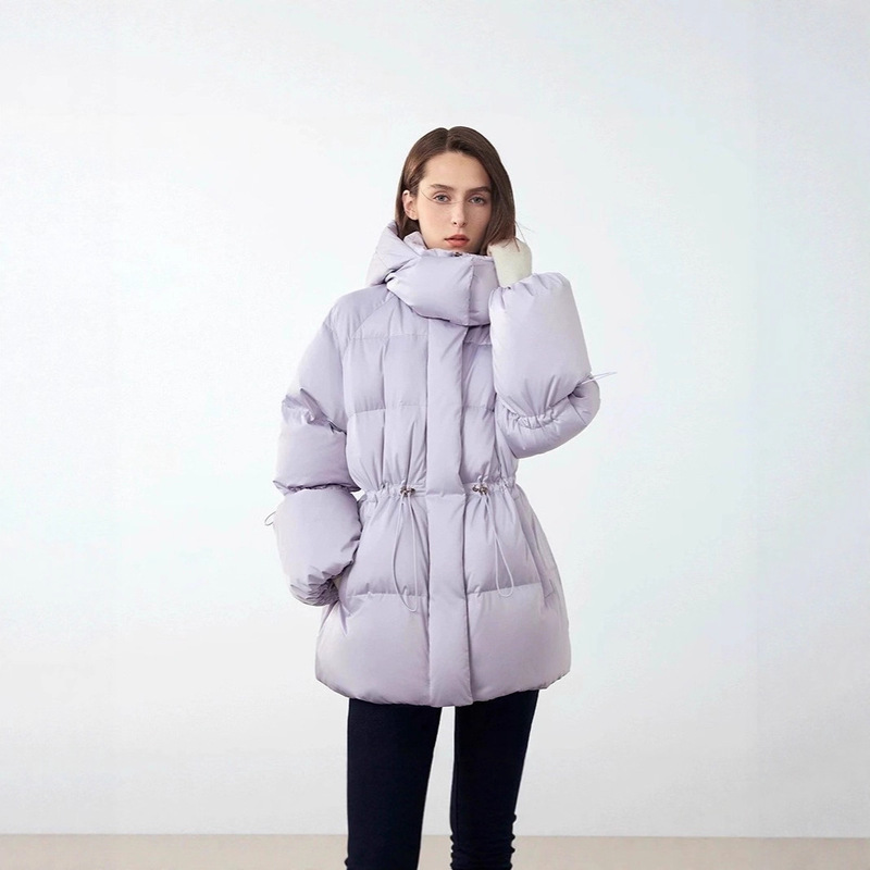 Langyu Ziyun Holdobagi White Goose down Design Niche Hooded Jacket New down Jacket