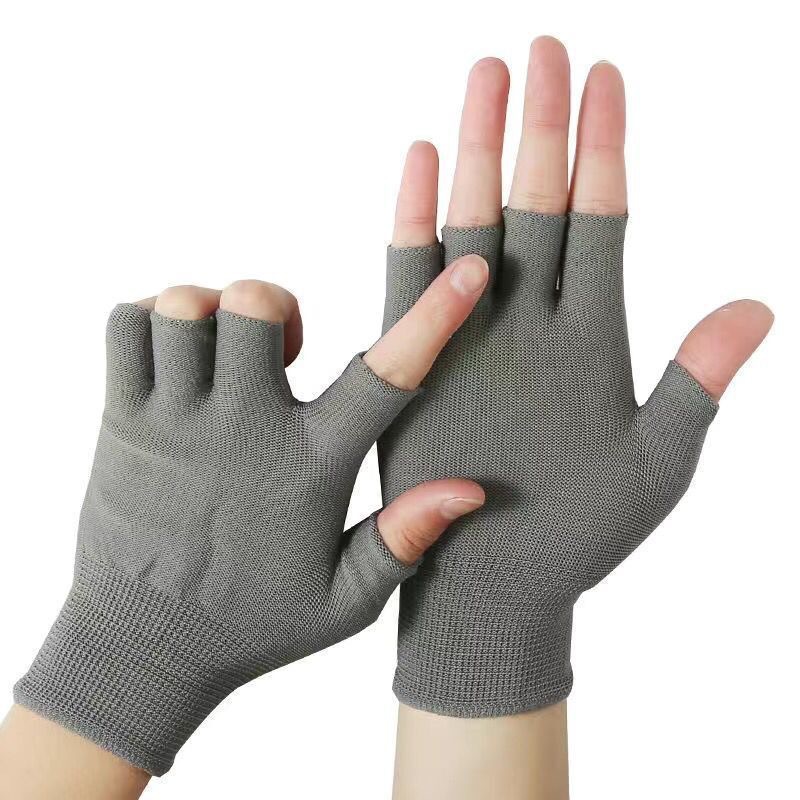 Fabricantes al por mayor guantes de cuentas antideslizantes desgaste de pegamento de diez agujas espesadas de algodón de lana de plástico de trabajo seco guantes de protección laboral image 29