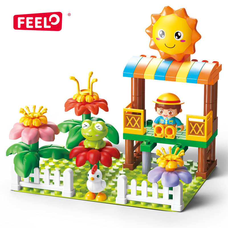 Amazon Sun temático ensamblaje de bloques juguetes infantiles conjuntos de bloques transfronterizos ensamblaje de puzzle juguetes para niños y niñas