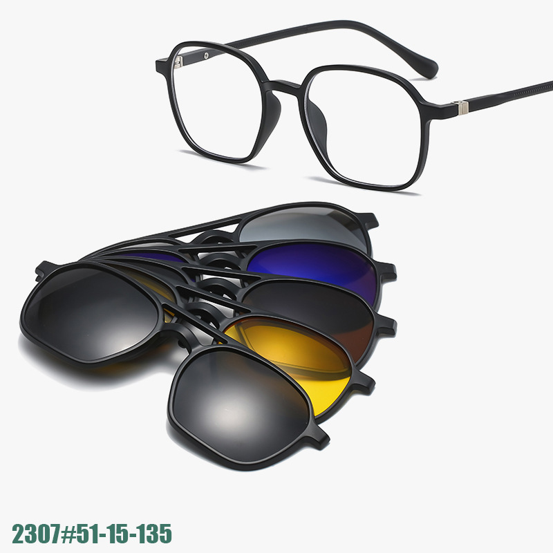 2022 Sunglasses with Interchangeable Lenses, Retro Prescription Glasses for Men and Women, Square Magnetic Multi-Color Interchangeable Lens Sunglasses, Polarized