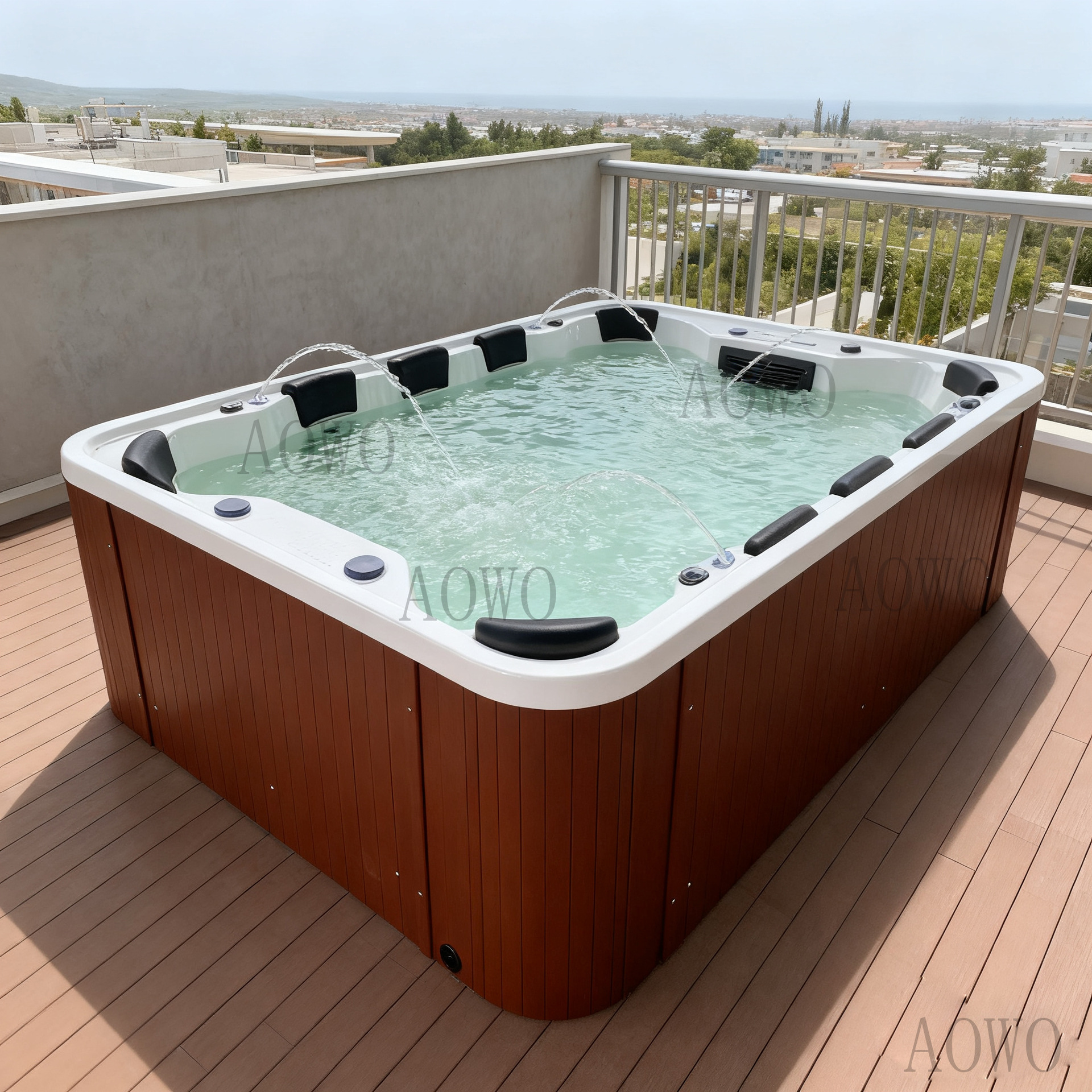 Jacuzzi al aire libre bañera spa bañera acrílica piscina de 10 personas villa jardín piscina jacuzzi certificado