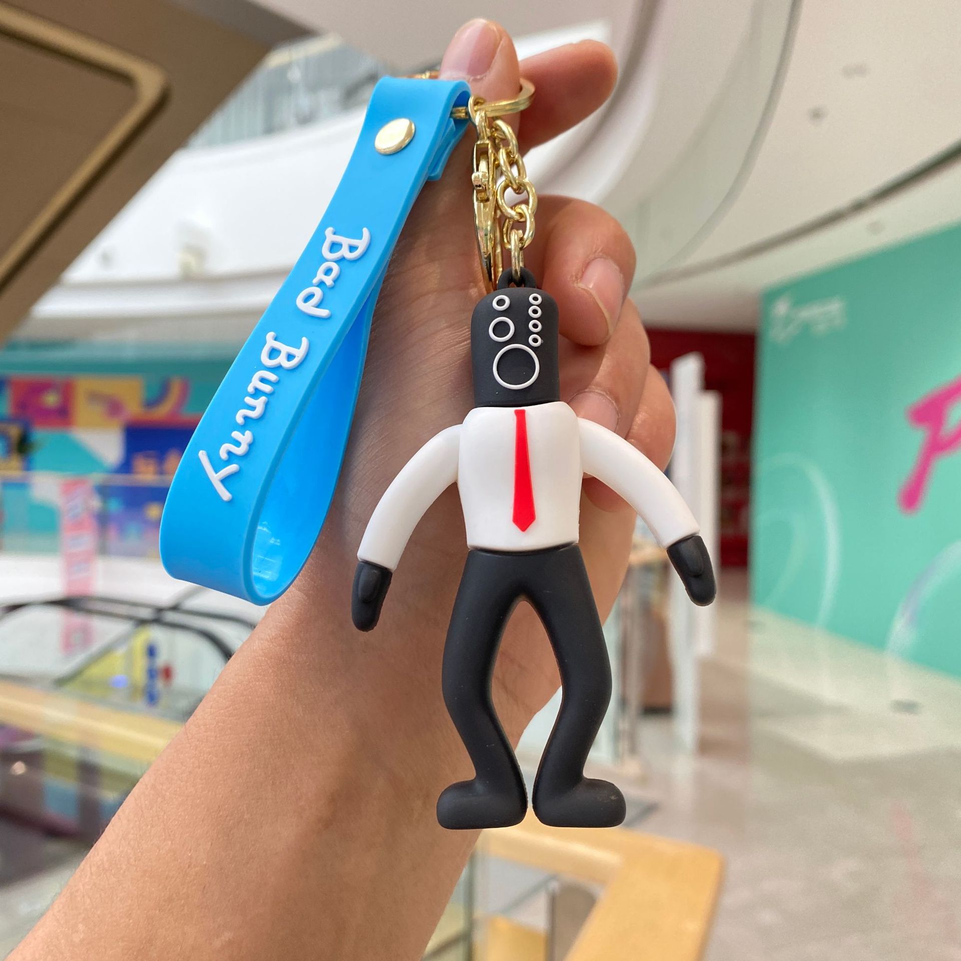 Llavero Toilet Man-altavoz blanco