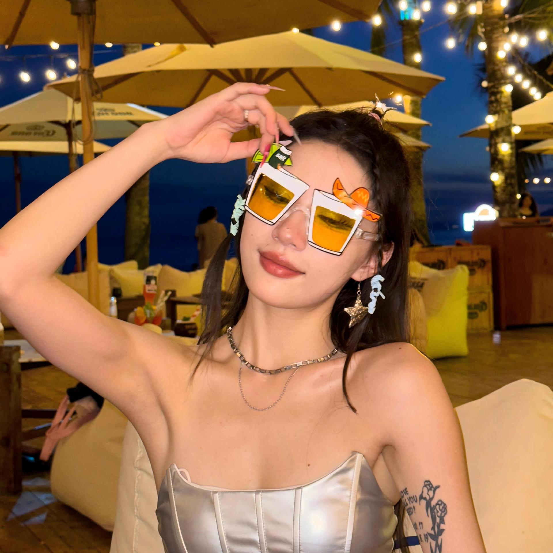 Gafas de Fiesta con Temática Hawaiana, ABS, Divertido, Decorativo, para Fiestas en la Playa y Festivales de Música