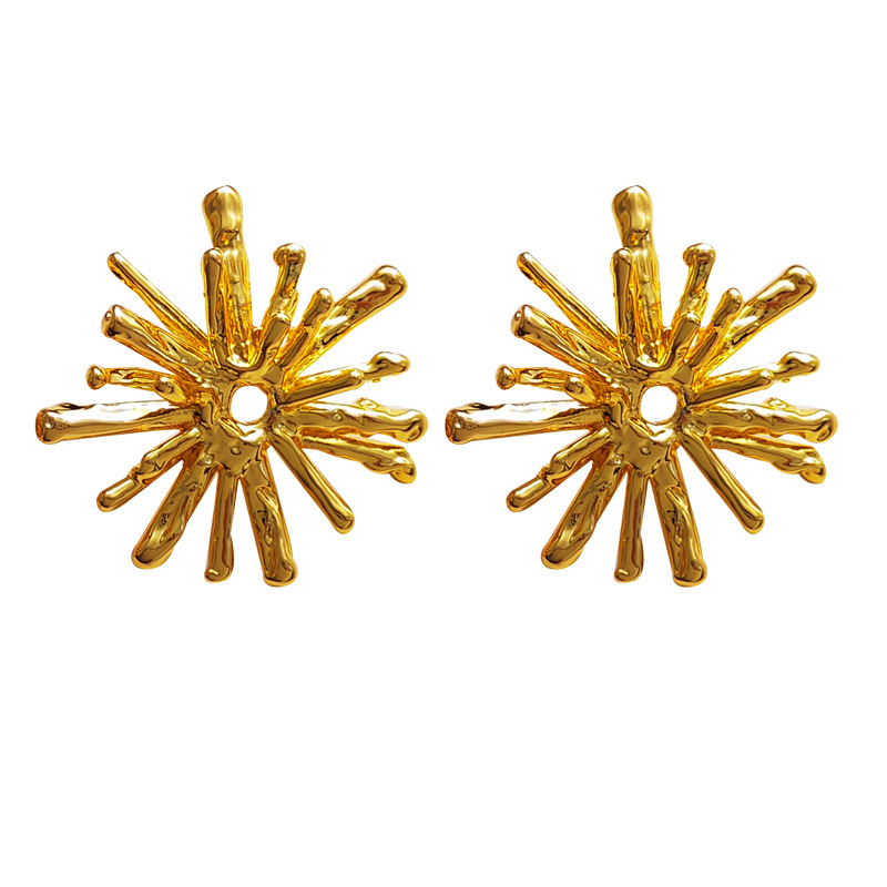 Retro Geometric Copper Plating Ear Studs 1 Pair