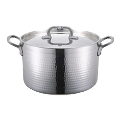 304不锈钢汁锅汤锅矮身奶锅炖锅厚底锅三层钢锤印锅高身汁煲双耳