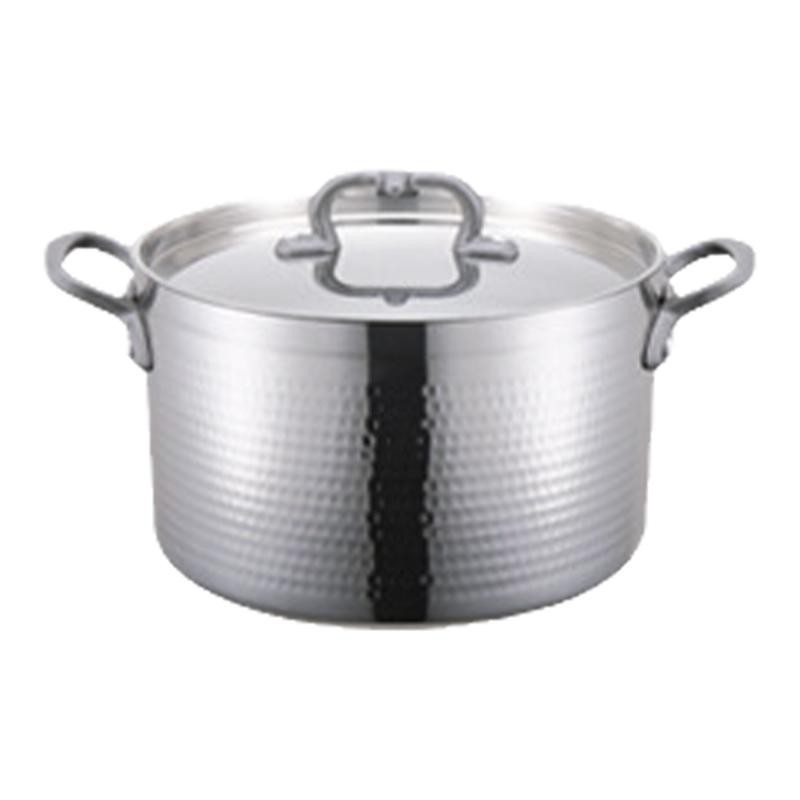 304不锈钢汁锅汤锅矮身奶锅炖锅厚底锅三层钢锤印锅高身汁煲双耳