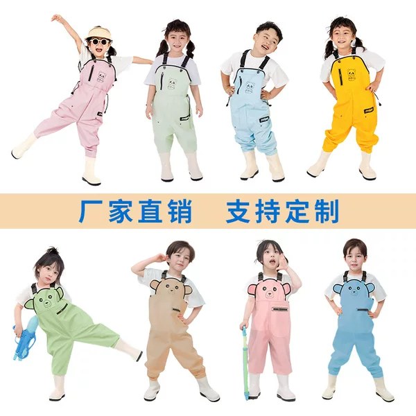 Factory Direct Waterproof Waders for Children, Half-Length Wading Pants, Rain Boots for Fishing, Wholesale