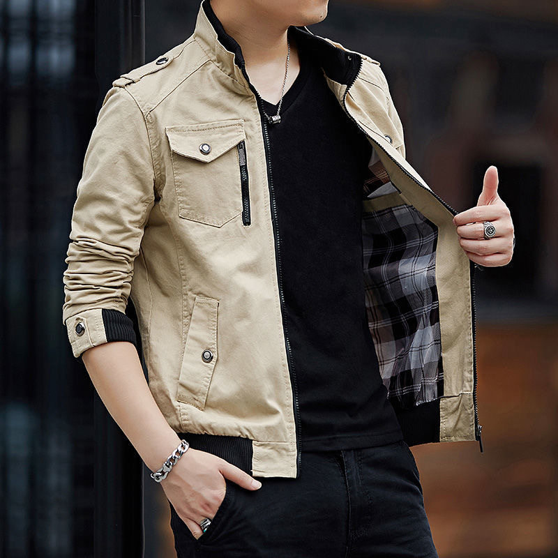 La primavera y el Otoño de los hombres de la chaqueta de moda de la marca de todos los hombres a juego de la Juventud de Corea chaqueta casual moda deportiva herramientas ropa superior