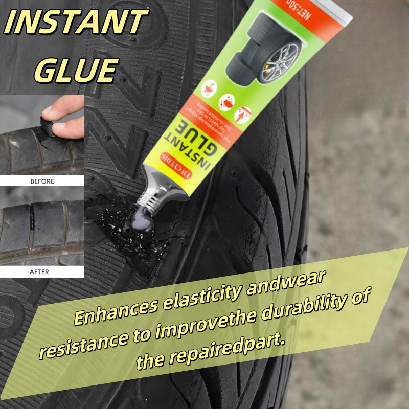 YWCYYDIS轮胎修补胶 车轮裂缝修补保养修护轮胎黑色胶水 跨境英文