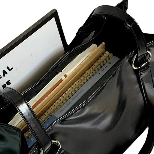 Korean Retro Soft Leather Large Capacity Laptop Bag for College Students, Book Tote Bag, School Commute Bag, Crossbody Bag