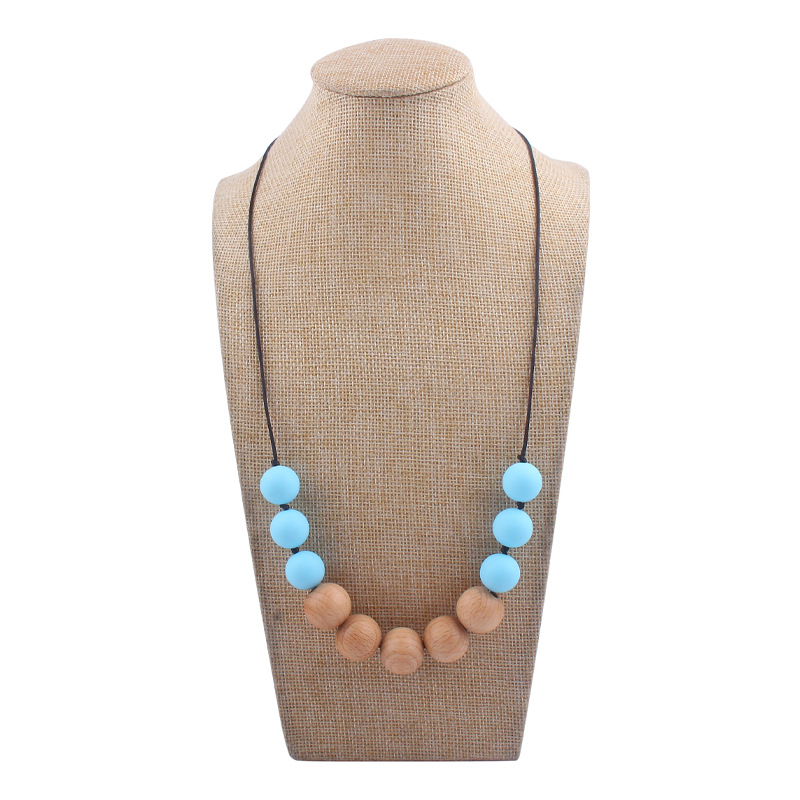 Nuevo bebé suministros silicona molar teether collar bebé teether palo masticable colgante collar