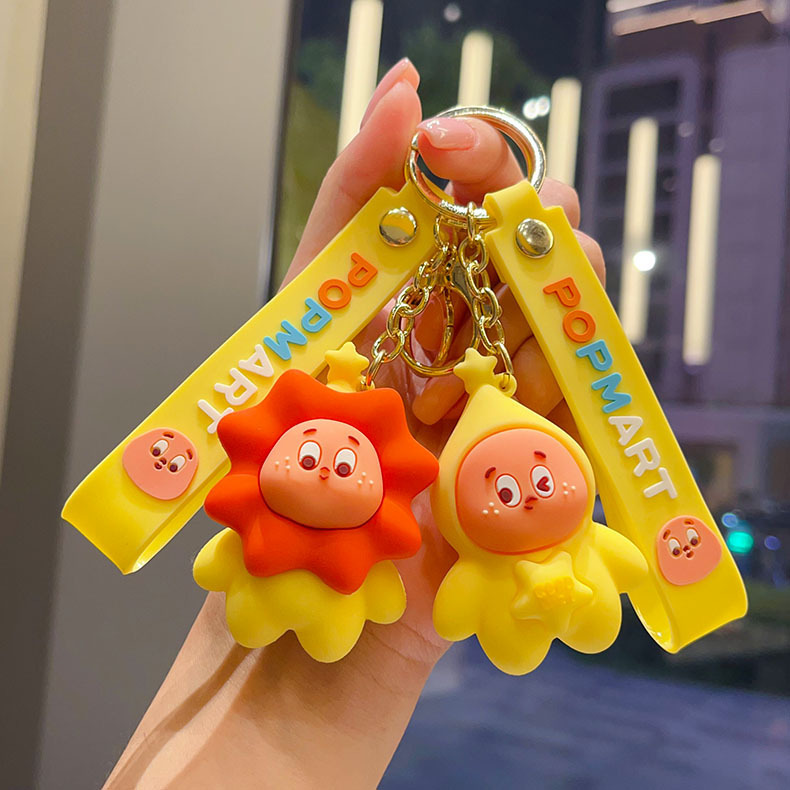 可爱星星人钥匙扣创意可爱泡泡玛特卡通pvc汽车钥匙包包挂件礼品|undefined