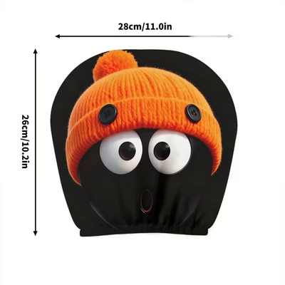 New Christmas Hat Series Car Pillowcase Universal Wear-Resistant Dustproof Pillowcase Stretch Fabric Printed Pillowcase Dropshipping (Universal seat cover) - 01-car-pillowcase-26cm28cm-1-piece