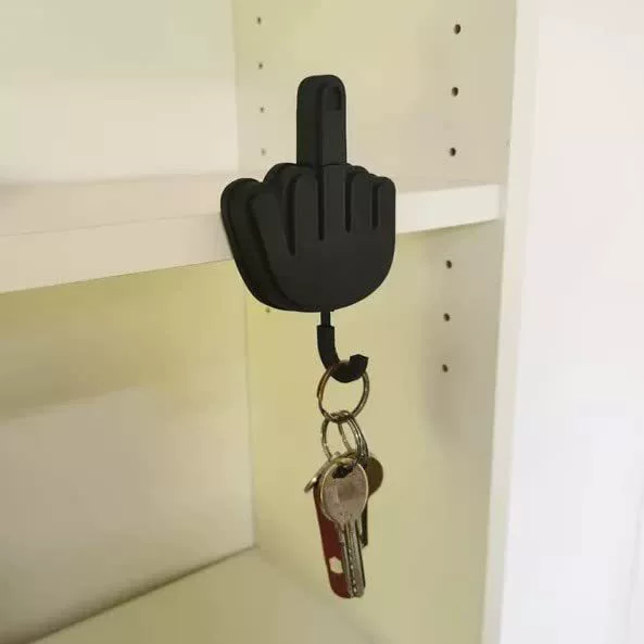 Новый держатель ключей для среднего пальца средний палец крючок-подвеска для подвешивания ключей креативная подвеска