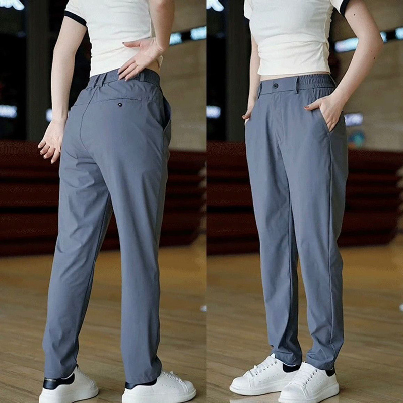 2025 Four-Way Elastic Quick-Drying Ice Silk Pants Men's Spring and Summer Thin Straight Sports Pants Business Casual Pants