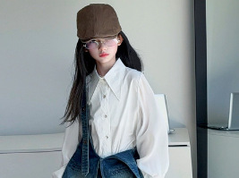 女童设计感牛仔背带裤套装春秋季2025新款儿童韩版洋气衬衫阔腿裤|undefined