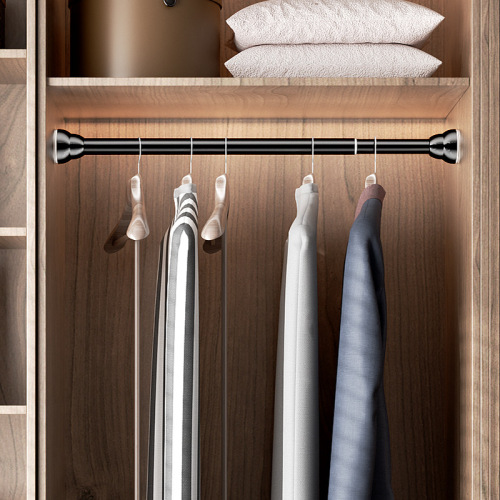 Bathroom punch-free telescopic rod stainless steel shower curtain rod bedroom wardrobe pole balcony clothes drying adjustable pole