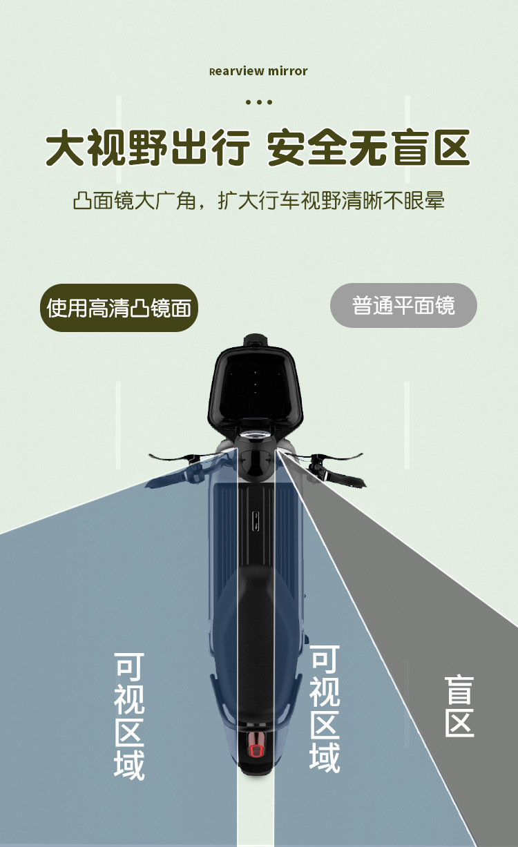 Applicable to Yadi Electric Car Rear-view Mirror Tao Tao plus Le Meng Modern Battery Car Rear-view Mirror Universal Rear-view Mirror