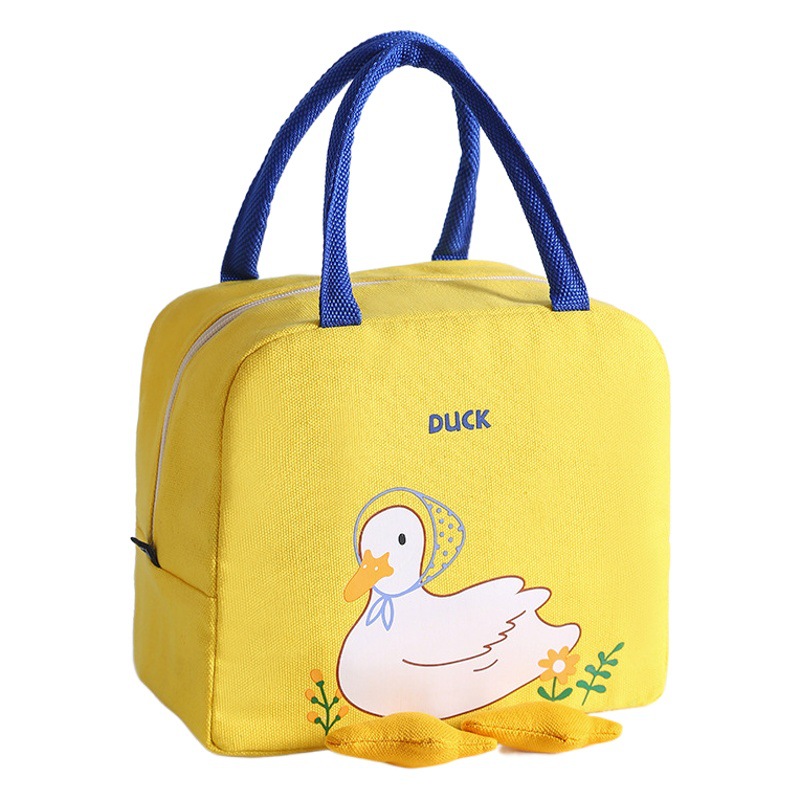 Customized Little Yellow Duck Insulated Bag, Cartoon Lunch Box Bag, Large Capacity Lunch Bag, Oxford Cloth Lunch Bag, Lunch Box Tote Bag