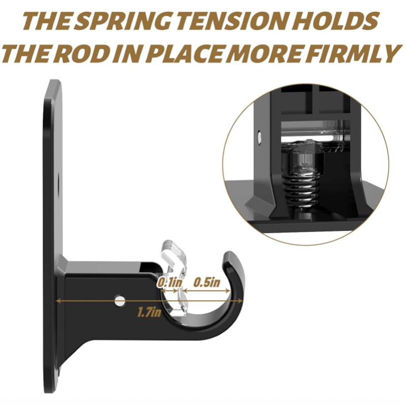 Soporte de barra de cortina sin perforación, soporte de barra de cortina, sin perforación, soporte de barra de cortina ajustable sin clavos