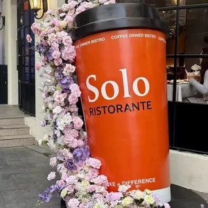 [网红打卡奶茶杯模型雕塑咖啡店门口门头装饰吸引人巨型壁挂大摆件]