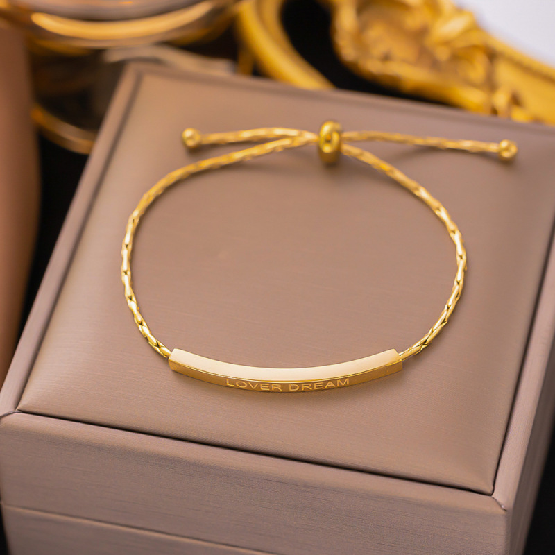 クロスボーダー東莞チタン鋼ジュエリー色褪せない新しい日本と韓国のアクセサリーブレスレット女性用 18K ゴールドファッションライト高級ハイエンド|undefined