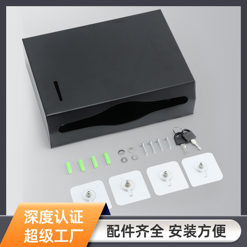 Perforated stainless steel paper towel box square paper towel box hotel public toilet commercial paper towel holder wholesale