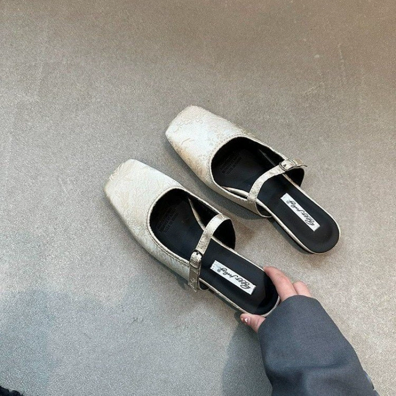 Оптовая покупка 2025 новых китайских полусапожек Баотоу, сказочные туфли для верхней одежды, босоножки Мэри Джейн на низком каблуке